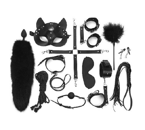 Набір Art of Sex - Maxi BDSM Set Leather, 13 предметів, натуральна шкіра, Чорний