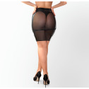 Сексуальная виниловая юбка со вставкой из сетки Дебора