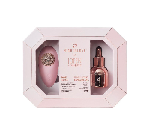 Подарунковий набір HighOnLove & JOPEN: Objects of Desire (краплі для клітора і вібратор з кристалами