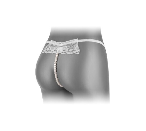 Трусики-стринги с жемчужной ниткой Fashion Secret KATIA White