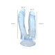 Гелевый двойной фаллоимитатор, цвет голубой