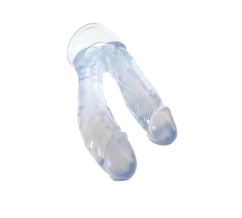 Гелевый двойной фаллоимитатор, цвет голубой