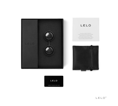 Вагинальные шарики LELO Luna Beads Noir Black, смещенный центр тяжести, диаметр 2,9 см, 2х37 г