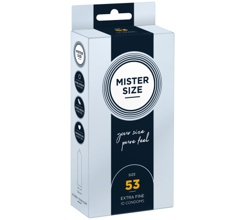 Презервативы Mister Size - pure feel - 53 (10 condoms), толщина 0,05 мм