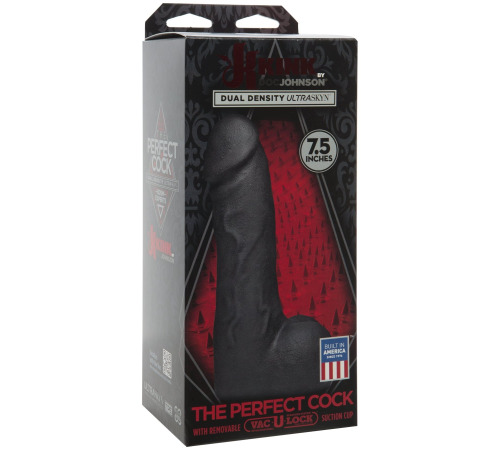 Фаллоимитатор со съемной присоской Doc Johnson Kink - The Perfect Cock 7.5 inch Vac-U-Lock - Black