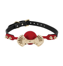 Роскошный силиконовый кляп Zalo Silicone Ball Gag Red, кристалл Swarovski, кожаный ремешок