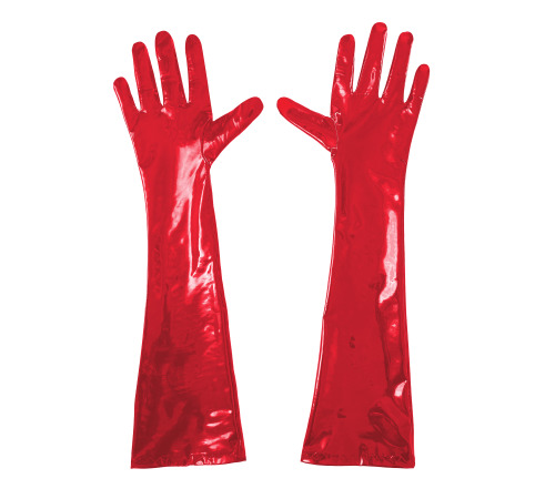 Глянцевые виниловые перчатки Art of Sex - Lora, размер L, цвет Красный