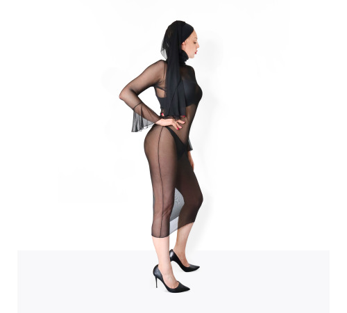 Прозорий костюм черниці, розмір L-2XL