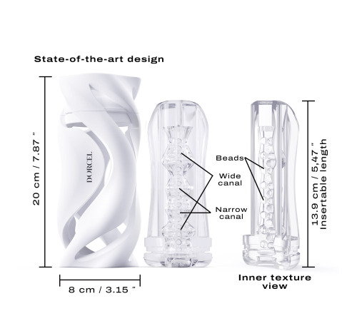 Мастурбатор Dorcel DEEP BLOW WHITE, двойное использование