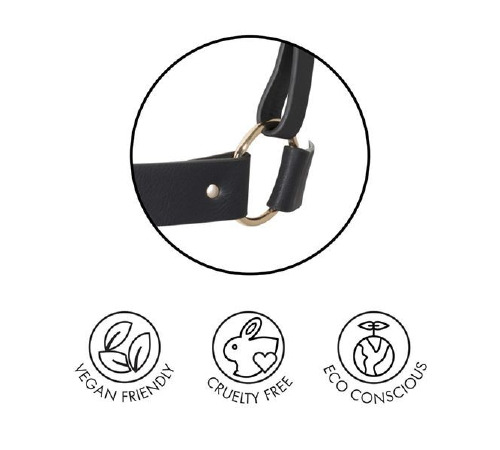 Пара браслетов на запястье и палец Bijoux Indiscrets MAZE Hand Bracelet Harness Black, экокожа