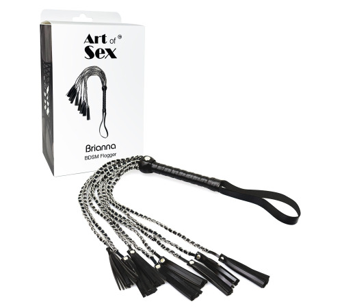 Ажурная плеть из эко кожи Art of Sex - Brianna, цвет Черный