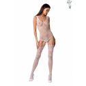 Ажурный бодистокинг с имитацией чулок Passion BS074 white