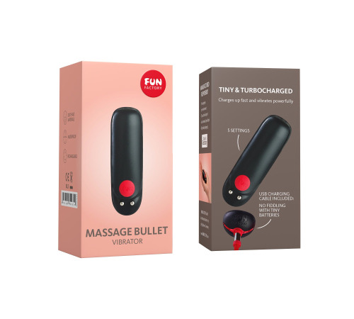 Віброкуля Fun Factory Massage BULLET, чорна, діаметр 2,5 см, 3 швидкості, 3 малюнки вібрації