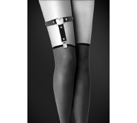 Гартер на ногу Bijoux Pour Toi - WITH HEART Black, сексуальная подвязка с сердечком, экокожа