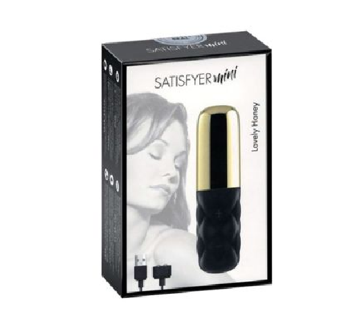Мощный мини-вибратор Satisfyer Mini Lovely Honey Gold со съемным колпачком, 15 режимов работы