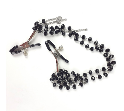 Прикраса ланцюжок з зажимами для сосків NeDlyaSkuki Black Jeweled