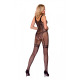 Сетчатый черный бодистокинг-боди с симметричным рисунком Casmir CA005 