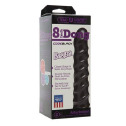 Дилдо Doc Johnson CodeBlack - 8 Inch Raging Vac-U-Lock со стимулирующим рельефом, диаметр 3,8см
