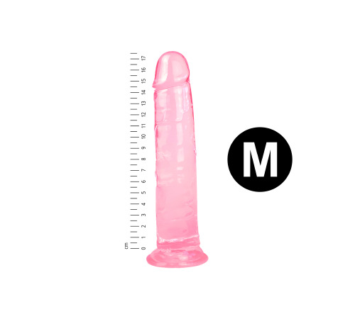 Гелевий реалістичний фалоімітато Denis розмір M, Довжина 17,5 см, Діаметр 3,4 см, Рожевий