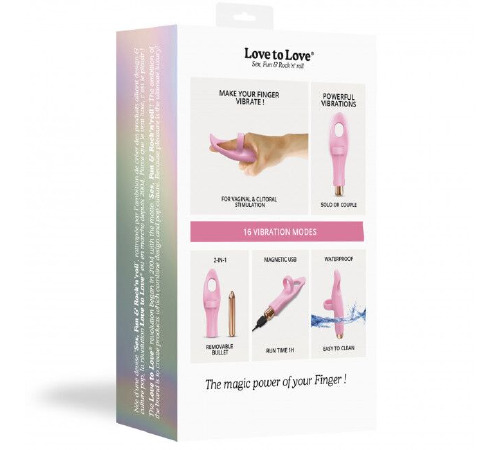 Вибратор на палец Love To Love Tickle me - BABY PINK перезаряжаемый, 3 варианта использования