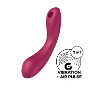 Вакуумный стимулятор с вибрацией Satisfyer Curvy Trinity 1 Red, игрушка 3в1