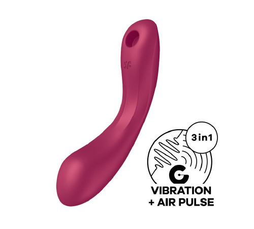 Вакуумный стимулятор с вибрацией Satisfyer Curvy Trinity 1 Red, игрушка 3в1