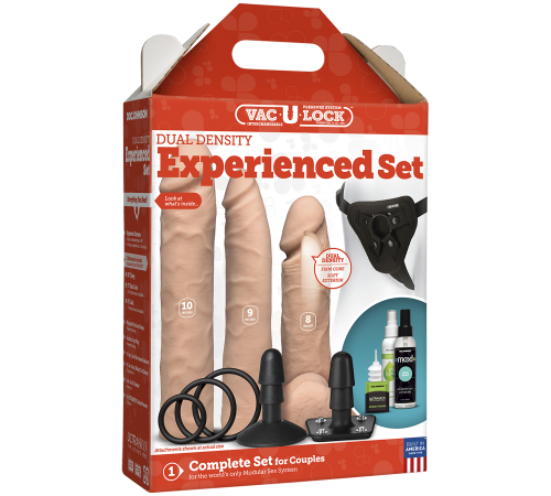 Набір для страпона Doc Johnson Vac-U-Lock Dual Density Experienced Set, діаметр 2×7см, 7,7см