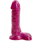 Фаллоимитатор Doc Johnson Radiant Gems 7 Inch Ballsy Fuchsia, диаметр 4,3см, антибактериальный ПВХ