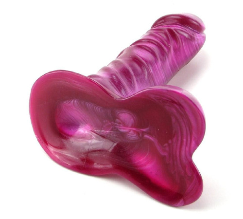 Фаллоимитатор Doc Johnson Radiant Gems 7 Inch Ballsy Fuchsia, диаметр 4,3см, антибактериальный ПВХ