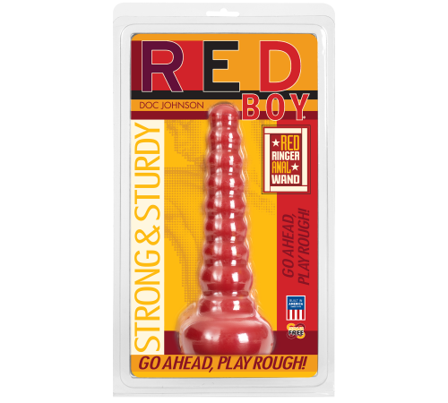 Анальна пробка-втулка Doc Johnson Red Boy - Red Ringer Anal Wand, макс. діаметр 4,5 см