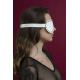 Маска на очі з заклепками Feral Feelings - Blindfold Mask, натуральна шкіра, біла