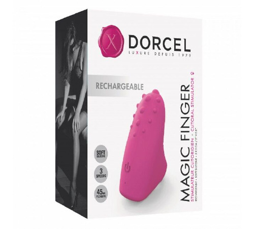 Вибратор на палец Dorcel MAGIC FINGER Rose перезаряжаемый, 3 режима работы