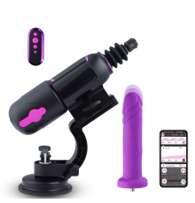 Высокомобильная смарт секс-машина Hismith Pro Travel APP с фаллоимитатором, две присоски, пульт ДУ