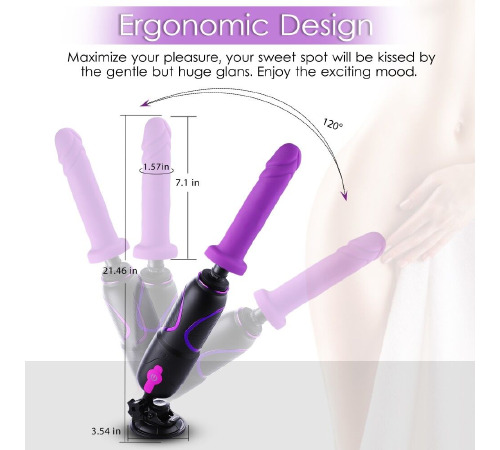 Високомобільна смарт секс-машина Hismith Pro Travel APP з фалоімітатором, присоска, пульт ДК