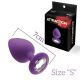 Анальна пробка з кристалом MAI Attraction Toys №47 Purple, довжина 7см, діаметр 2,8 см