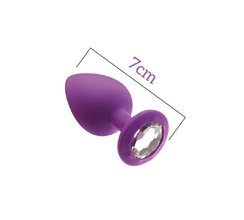 Анальна пробка з кристалом MAI Attraction Toys №47 Purple, довжина 7см, діаметр 2,8 см