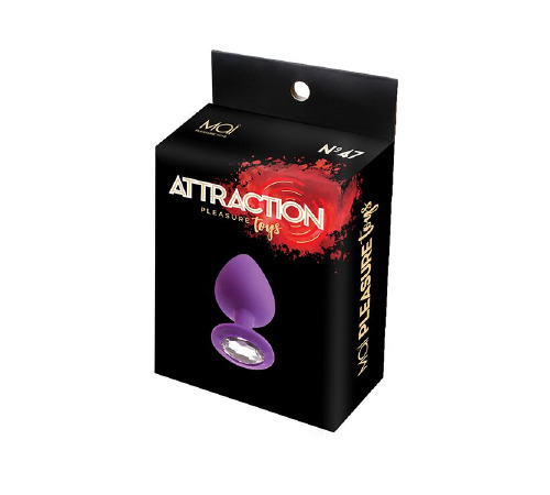 Анальна пробка з кристалом MAI Attraction Toys №47 Purple, довжина 7см, діаметр 2,8 см