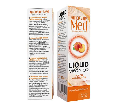 Лубрикант з ефектом вібрації Amoreane Med Liquid Vibrator Peach (30 мл)