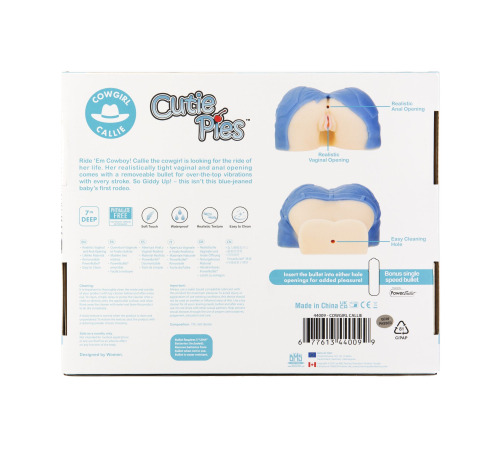 Мастурбатор-вагина и попка Cutie Pies Cowgirl Callie Vagina&Ass Masturbator, вибропуля в подарок