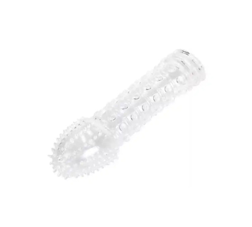 Гелевая насадка на пенис с шипами, хорошо тянется, размер универсальный, прозрачный