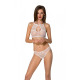 Комплект: бра, трусики з ажурним декором та відкритим кроком Ursula Set white S/M — Passion