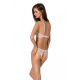 Комплект: бра, трусики з ажурним декором та відкритим кроком Ursula Set white S/M — Passion