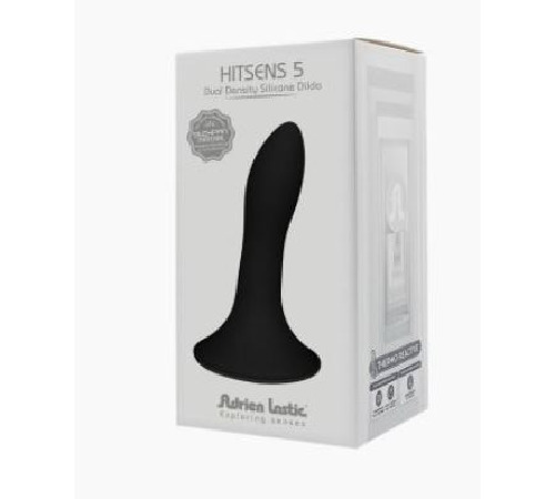 Дилдо с присоской Adrien Lastic Hitsens 5 Black, отлично для страпона, диаметр 2,4см, длина 13см