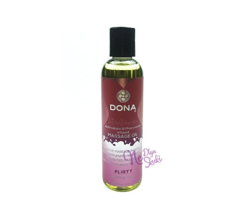 Масажна олія DONA Massage Oil FLIRTY – BLUSHING BERRY (110 мл) з феромонами та афродизіаками