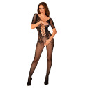 Сетчатый бодистокинг с цветочным рисунком Obsessive Bodystocking F238 S/M/L, black, с доступом