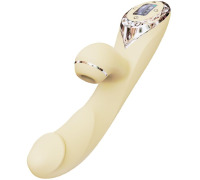 Вакуумный вибратор-кролик с подогревом KISTOY A-King Pro Yellow, с LED-экраном