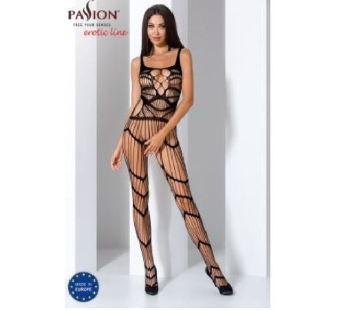 Бодистокинг Passion BS058 black, комбинезон, очень воздушный