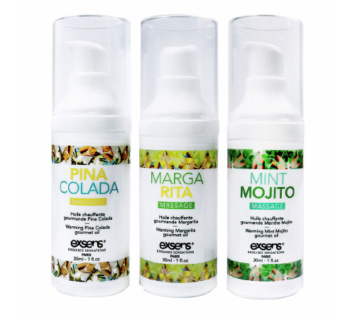 Набор разогревающих массажных масел EXSENS Lets Celebrate (3х30 мл): Пина Колада, Мохито и Маргарита