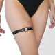Гартер на ногу Сердце из натуральной кожи Art of Sex - Terri, цвет Черный (1шт.)
