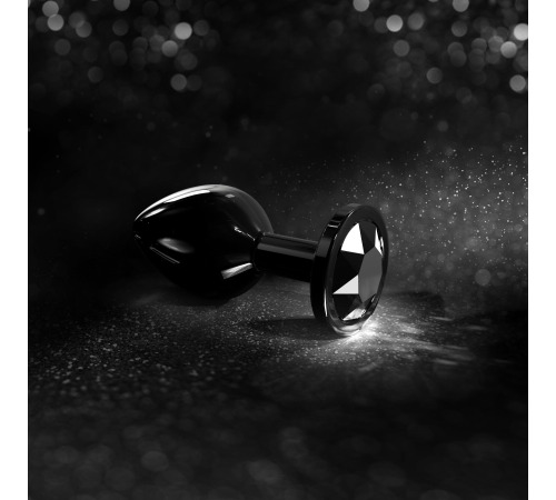 Металлическая анальная пробка с кристаллом Dorcel Diamond Plug Black S